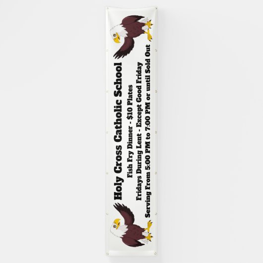 Fischrogen-Ereignis oder Geldbeschaffer-Schulfahne Banner (Vertikal)