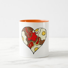 Fischrogen herauf Herz-Tasse Zweifarbige Tasse