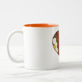 Fischrogen herauf Herz-Tasse Zweifarbige Tasse