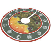 Fischrogen und Winterschneeflocken Polyester Weihnachtsbaumdecke (Schrägansicht)