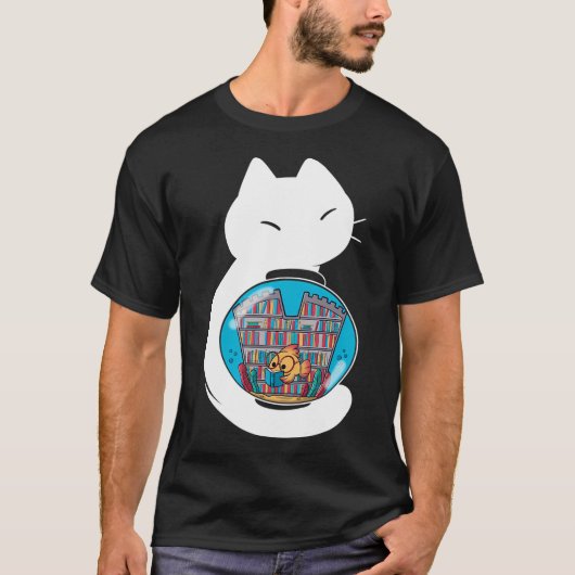 Fischs gemütliche Bibliothek T-Shirt (Vorderseite)