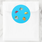 Fischschale Runder Aufkleber (Tasche)