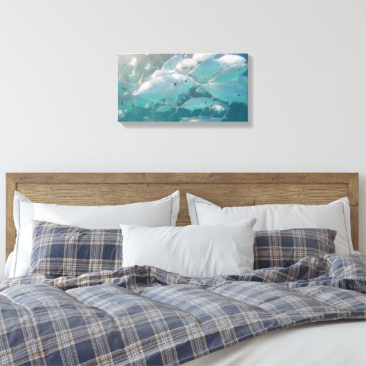 FISCHSCHSCHULE AUF LEINWAND 20 "x 16" (Insitu (Schlafzimmer))