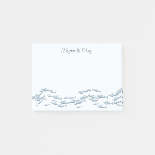 Fischschule 4 x 3 post-it klebezettel (Vorderseite)