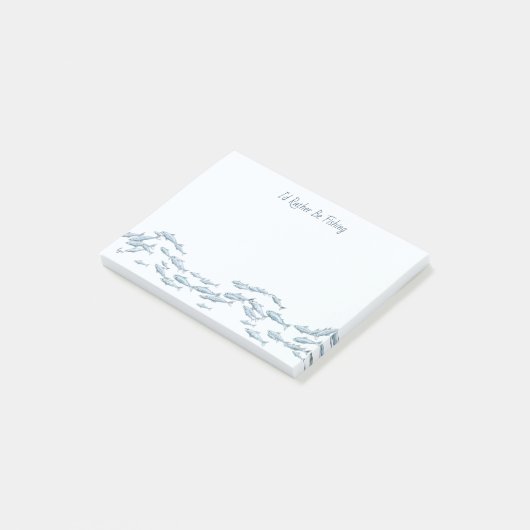 Fischschule 4 x 3 post-it klebezettel (angewinkelt)