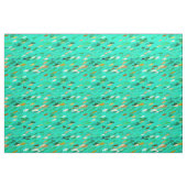 Fischschule, Aqua, Green und Gold Stoff (Fat Quarter (45,7 x 55,9 cm))