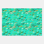 Fischschule, Dark Blue, Aqua und Türkis Geschenkpapier Set (Vorderseite 2)