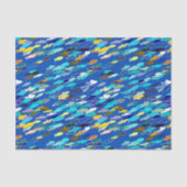 Fischschule, dunkelblau, weiß und türkis seidenpapier (Vorderseite)