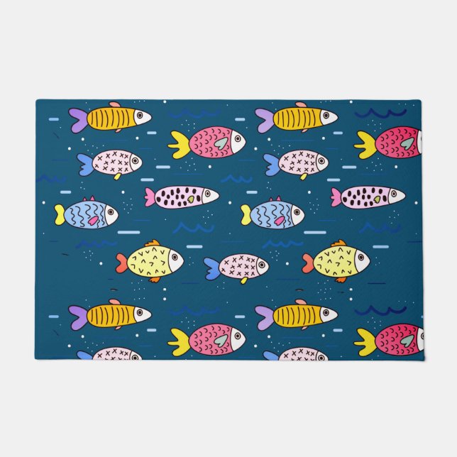 Fischschule Fußmatte (Vorderseite)