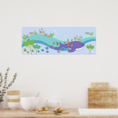 Fischschule in der Unterwasserstadt Poster (Küche)