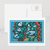 Fischschule Postkarte (Vorne/Hinten)