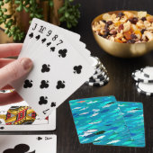 Fischschule, Türkis, Blau und Aqua Spielkarten (In Situ)