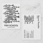 Fischschule - Weiß Visitenkarte (Vorne/Hinten)