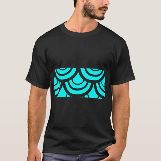 Fischschuppenmuster - Aqua T-Shirt (Vorderseite)