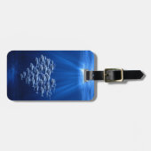 Fischschwarm unter Wasserherzen Gepäckanhänger (Vorderseite horizontal)