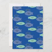 Fischschwimmen Aquarium Blue Baby Dusche Einladung (Rückseite)