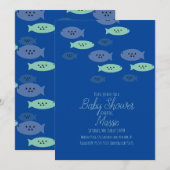 Fischschwimmen Aquarium Blue Baby Dusche Einladung (Vorne/Hinten)