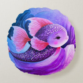 Fischschwimmen Rundes Kissen