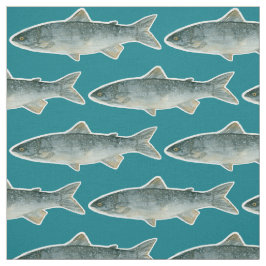 Fischsee Dunkeltürkisfarbenes blaues Wasser Stoff