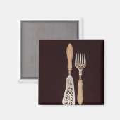 Fischserver mit geschnitzten Elfenbeingriffen Magnet (Vorderseite/Rückseite)
