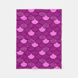 Fischskala aus Burgund mit Glitzer-Effekt Fleecedecke