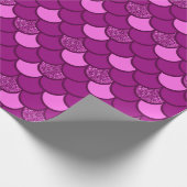 Fischskala aus Burgund mit Glitzer-Effekt Geschenkpapier (Ecke)