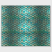 Fischskalamuster der Meerjungfrau grünes mit Geschenkpapier (Flach)