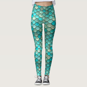 Fischskalamuster der Meerjungfrau grünes mit Leggings