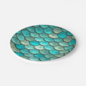 Fischskalamuster der Meerjungfrau grünes mit Pappteller (Schrägansicht)