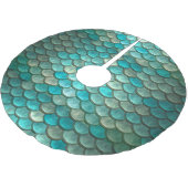 Fischskalamuster der Meerjungfrau grünes mit Polyester Weihnachtsbaumdecke (Schrägansicht)