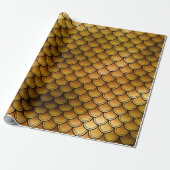 Fischskalen auf Orange/Gelb Geschenkpapier (Ungerollt)