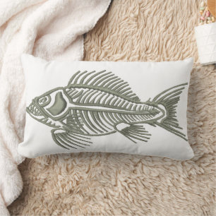 Fischskelett-Angeldesign Lendenkissen