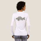 Fischskelett-Angeldesign Tri-Blend Shirt (Voller Rückseite)