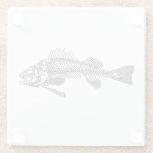 Fischskelett Glasuntersetzer (Rückseite)