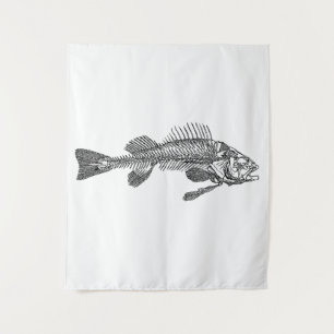 Fischskelett Wandteppich