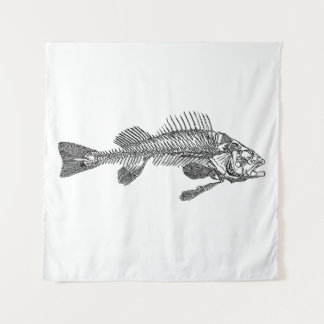 Fischskelett Wandteppich