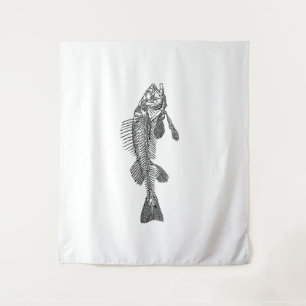 Fischskelett Wandteppich