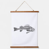 Fischskelett Wandteppich Mit Holzrahmen (Vorderseite 2)