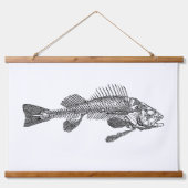 Fischskelett Wandteppich Mit Holzrahmen (Vorderseite 2)