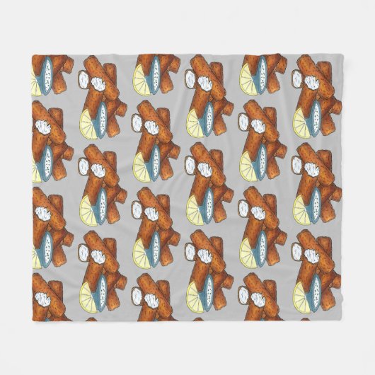 Fischstäbchen Fischstäbchen Fischfänger Tartar Sau Fleecedecke (Vorderseite (Horizontal))