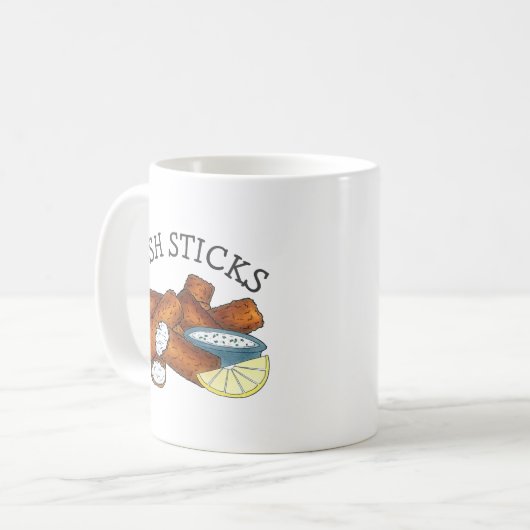 Fischstäbchen Fischstäbchen Fischfänger Tartar Sau Kaffeetasse (Vorderseite Links)