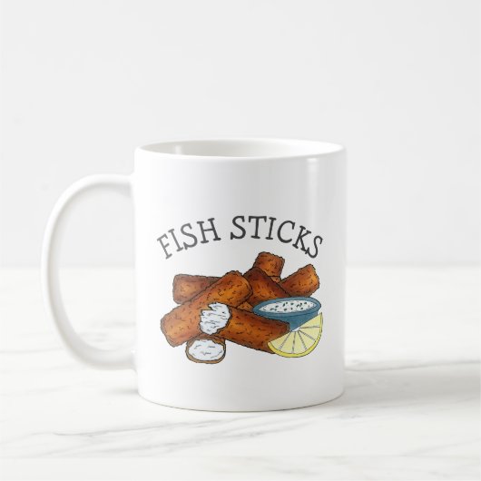 Fischstäbchen Fischstäbchen Fischfänger Tartar Sau Kaffeetasse (Links)