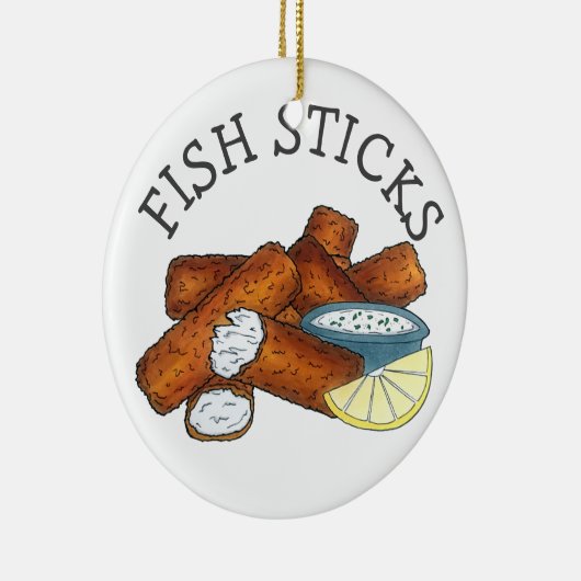 Fischstäbchen Fischstäbchen Fischfänger Tartar Sau Keramik Ornament (Rechts)