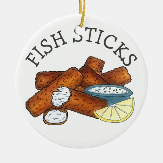 Fischstäbchen Fischstäbchen Fischfänger Tartar Sau Keramik Ornament (Vorne)