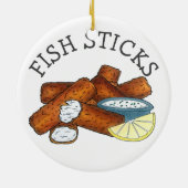 Fischstäbchen Fischstäbchen Fischfänger Tartar Sau Keramik Ornament (Hinten)