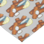 Fischstäbchen Fischstäbchen Fischfänger Tartar Sau Tischdecke (Schrägansicht)