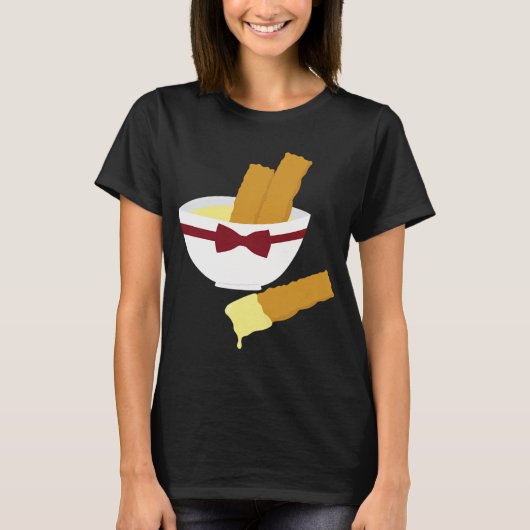 Fischstäbchen und Vanillepudding T-Shirt (Vorderseite)