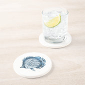 Fischstrand nautische Ozeane Meer blau Getränkeuntersetzer (Seite)