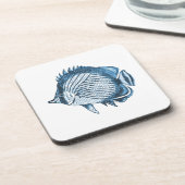 Fischstrand nautische Ozeane Meer blau Getränkeuntersetzer (Linke Seite)