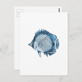 Fischstrand nautische Ozeane Meer blau Postkarte (Vorne/Hinten)
